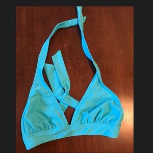 Light blue halter bikini top